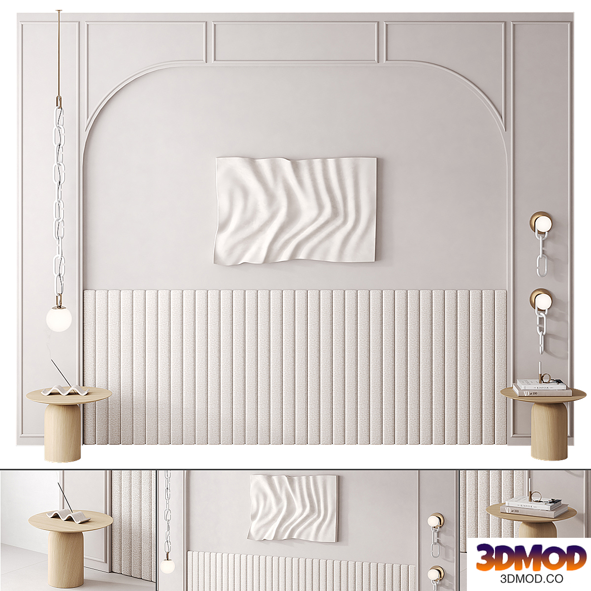 White headboard with Chain Bra by loft Concept