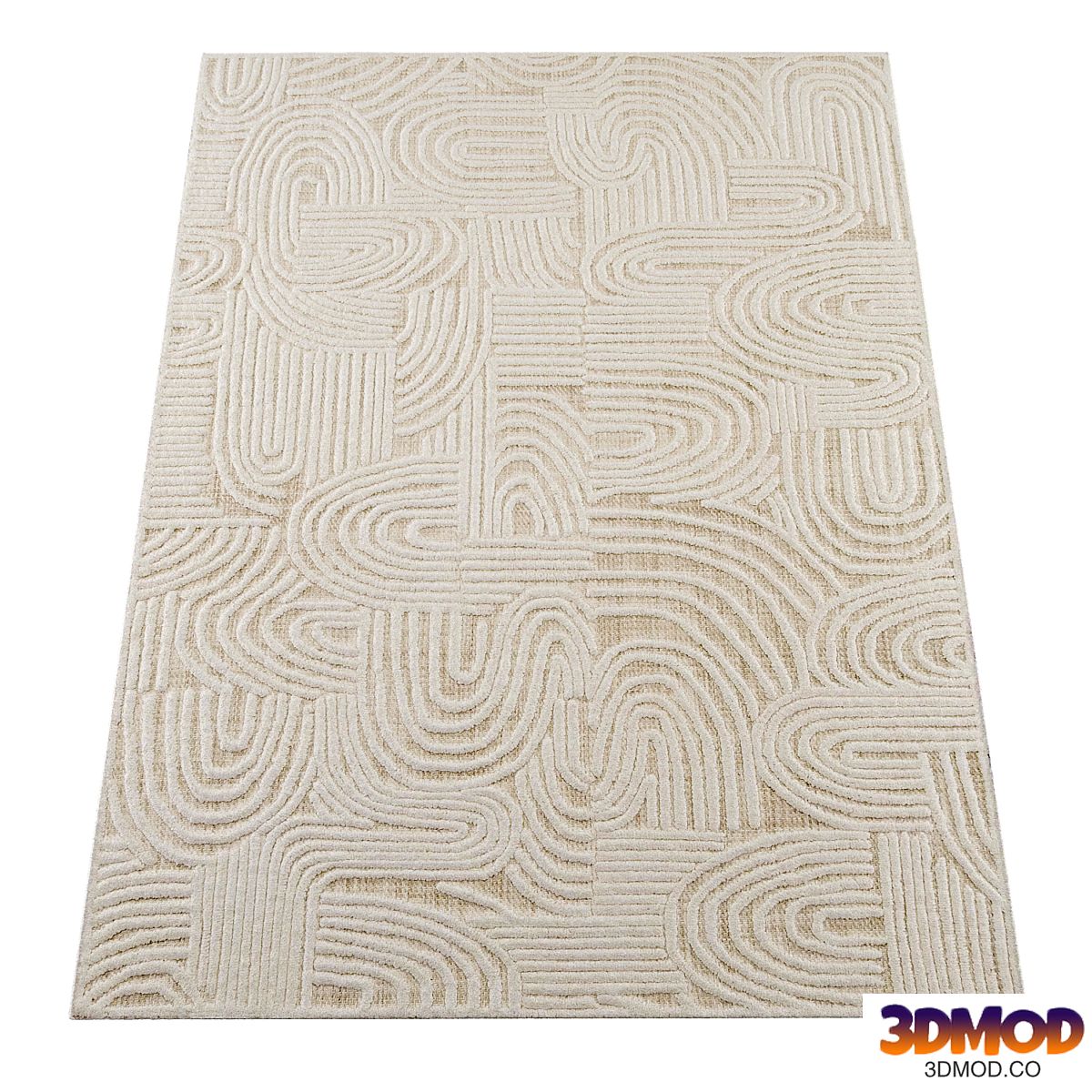Maisie Cream and Ivory Textured Tribal Rug