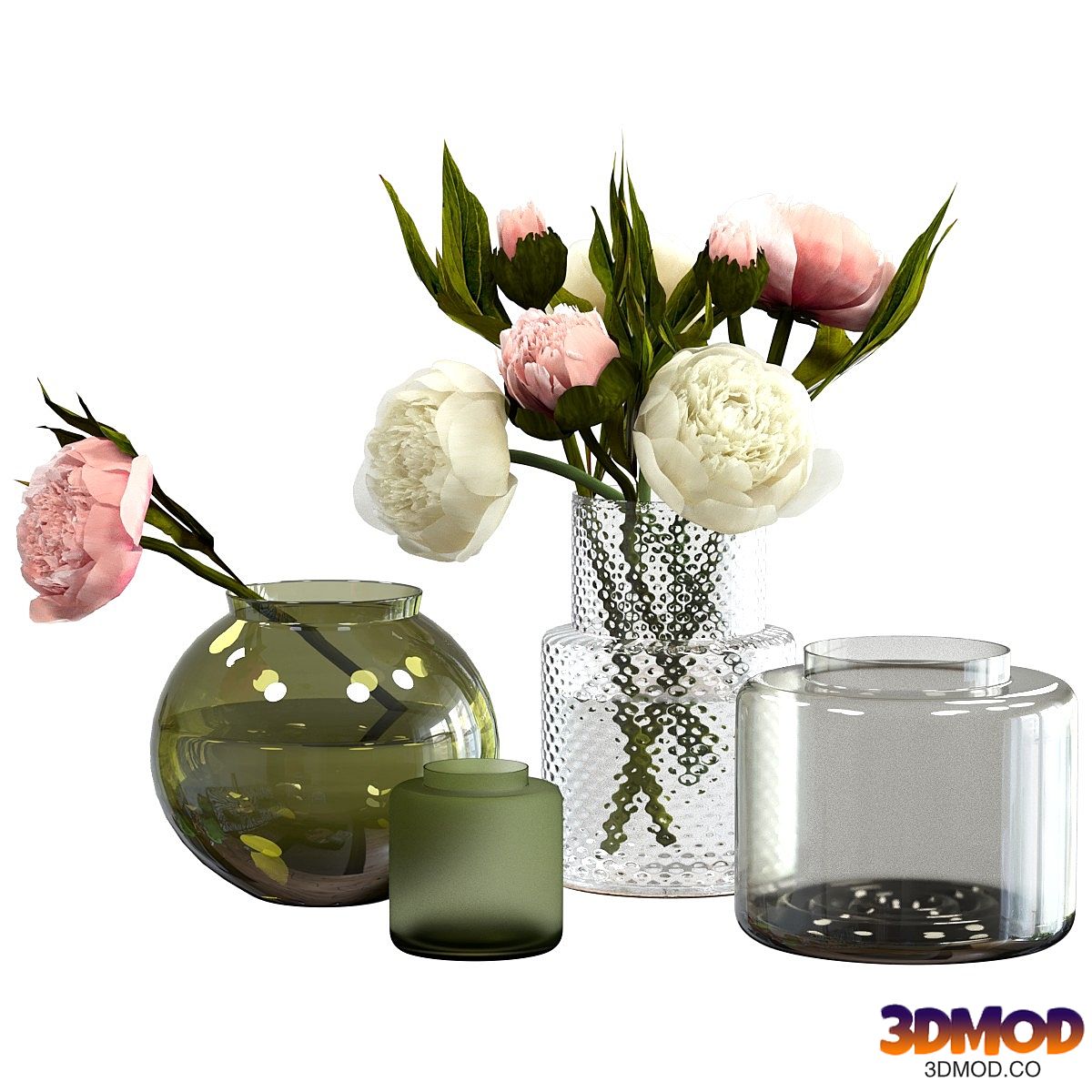 Peonies in IKEA vases