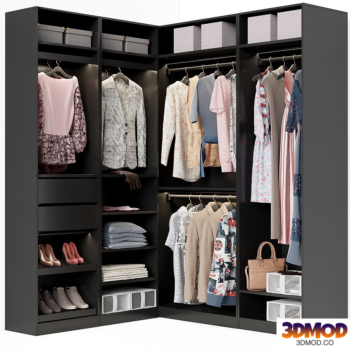 Wardrobe Ikea PAX corner