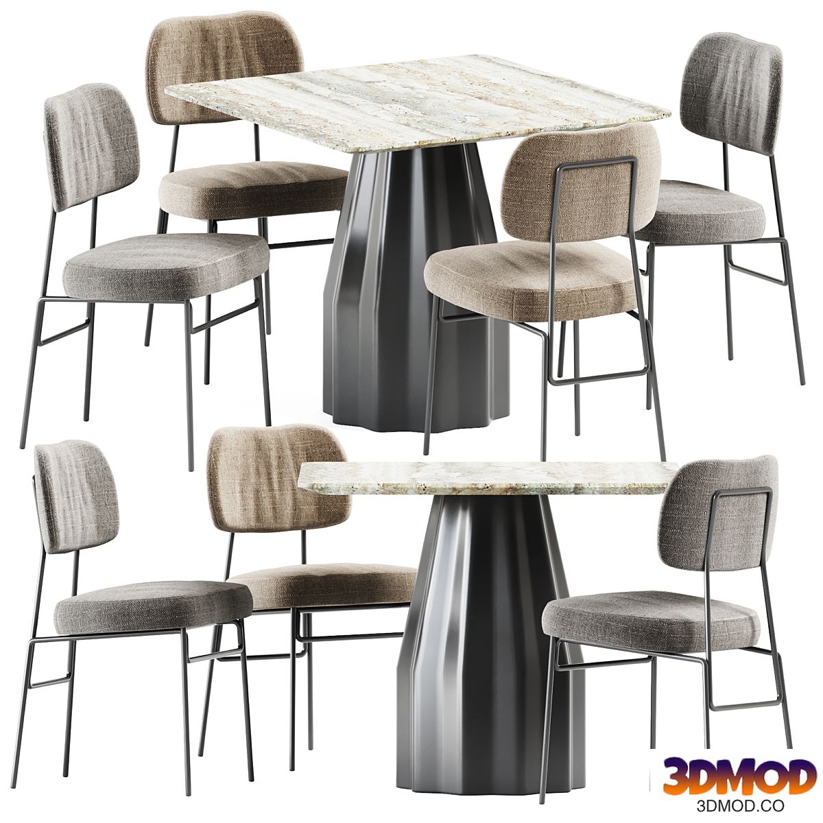 Kapoor Chair by Annud and Burin Table by Viccarbe