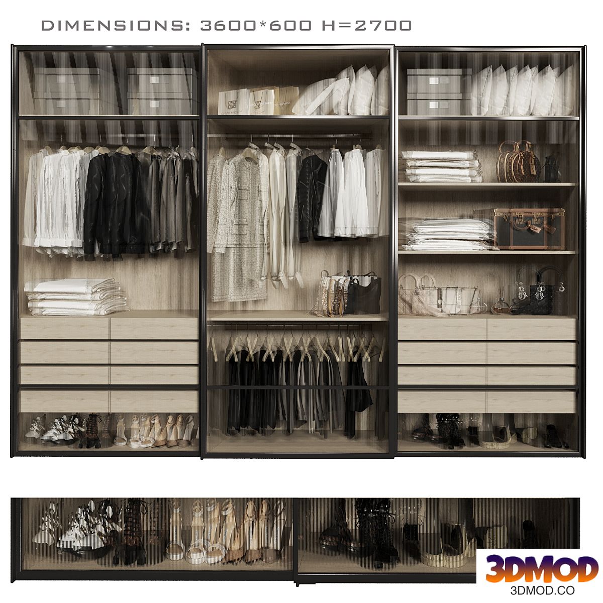 Wardrobe with glass doors 2