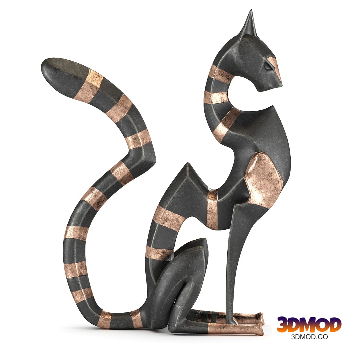 Black cheetah sculpture