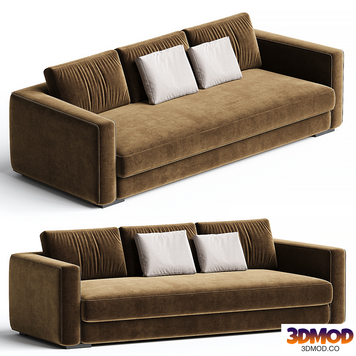 Praddy GLENN ML360 sofa lakier czarny tkanina SAFETY VELVET