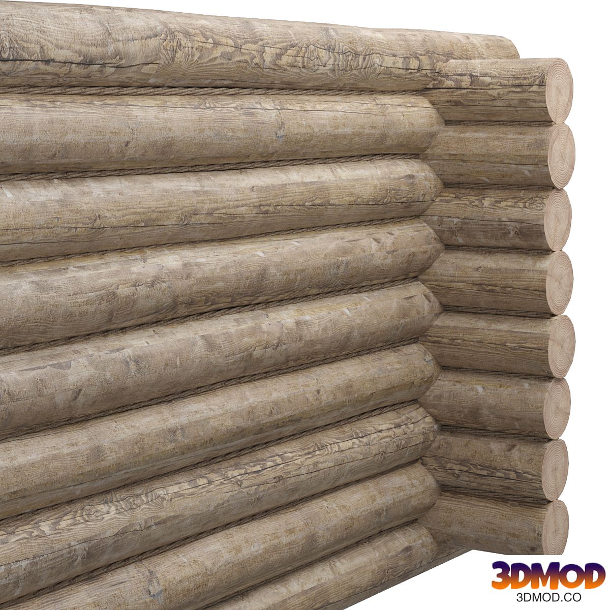 log cabin with jute rope