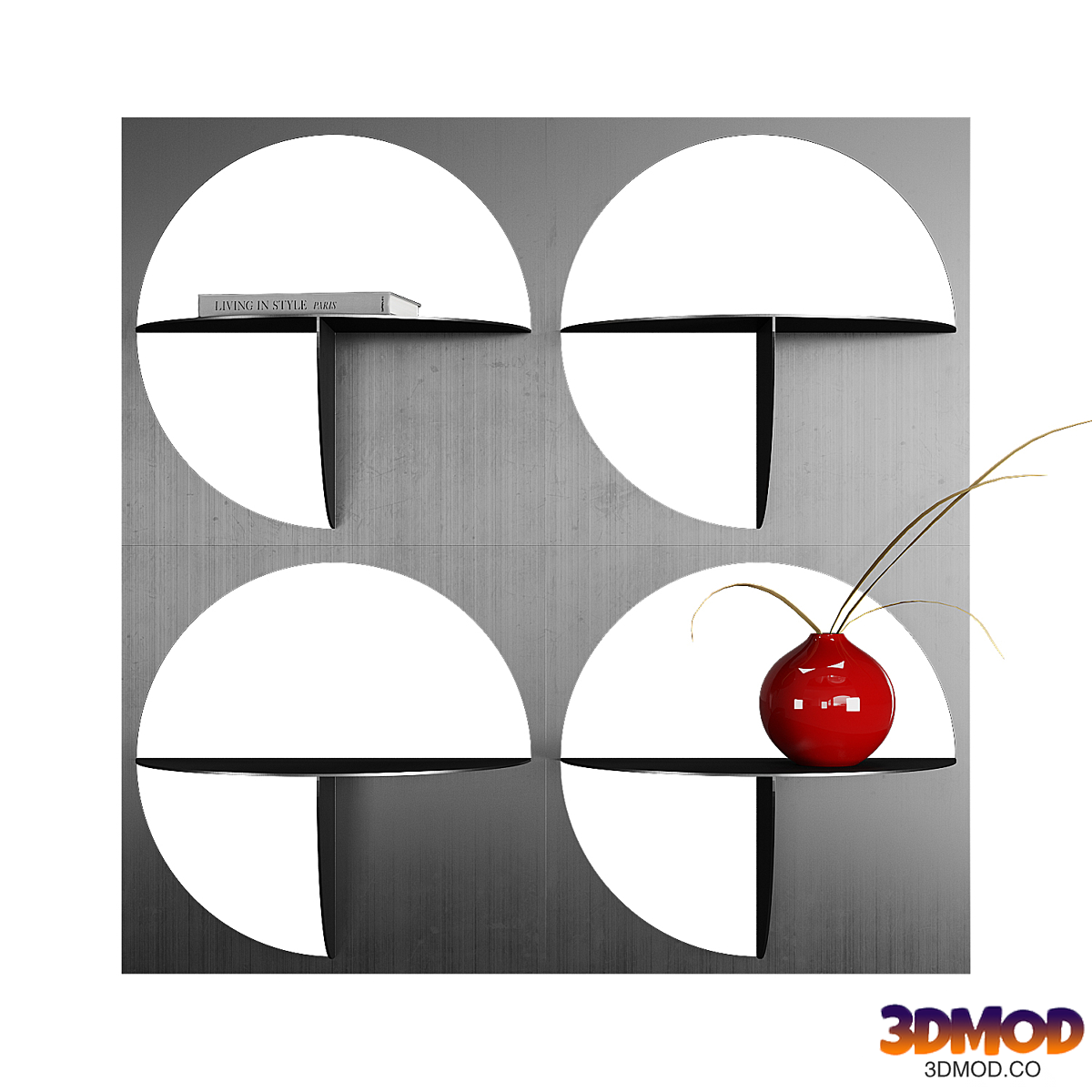 Modular rack from Manu Bano with decor