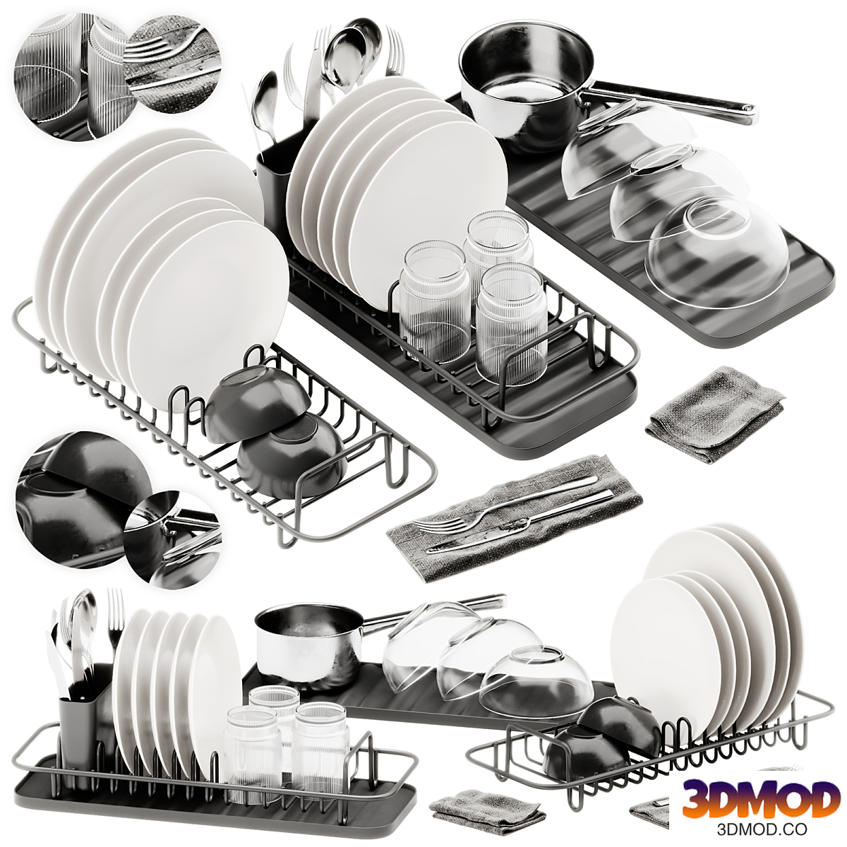 IKEA LILLHAVET Multifunctional dish rack set