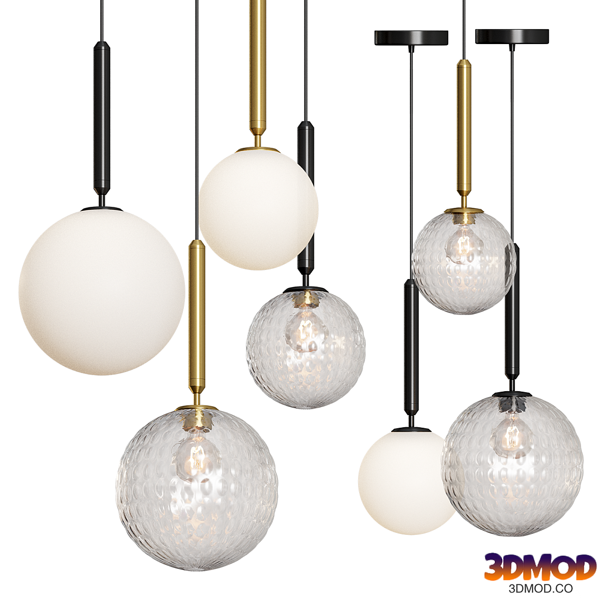Modern Glass Ball Led Pendant Lamp