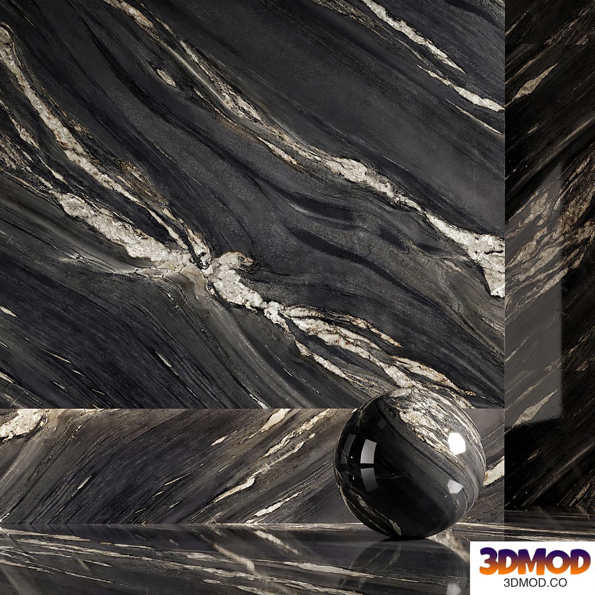 Marble Gray Black