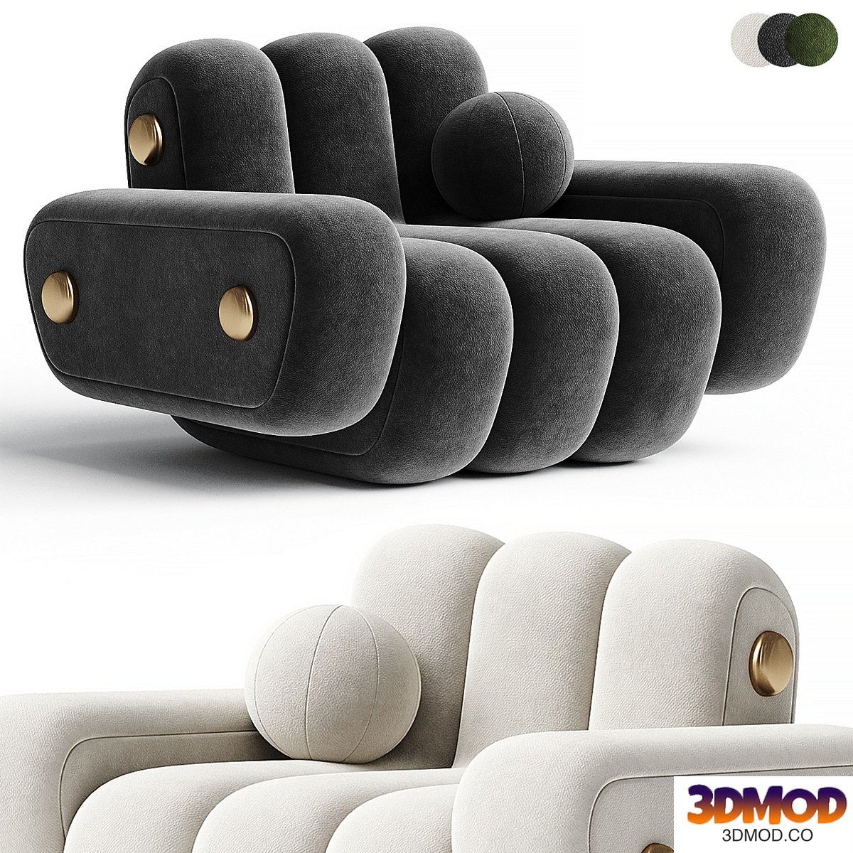 21st Century Dakota Armchair Nobuck Brass