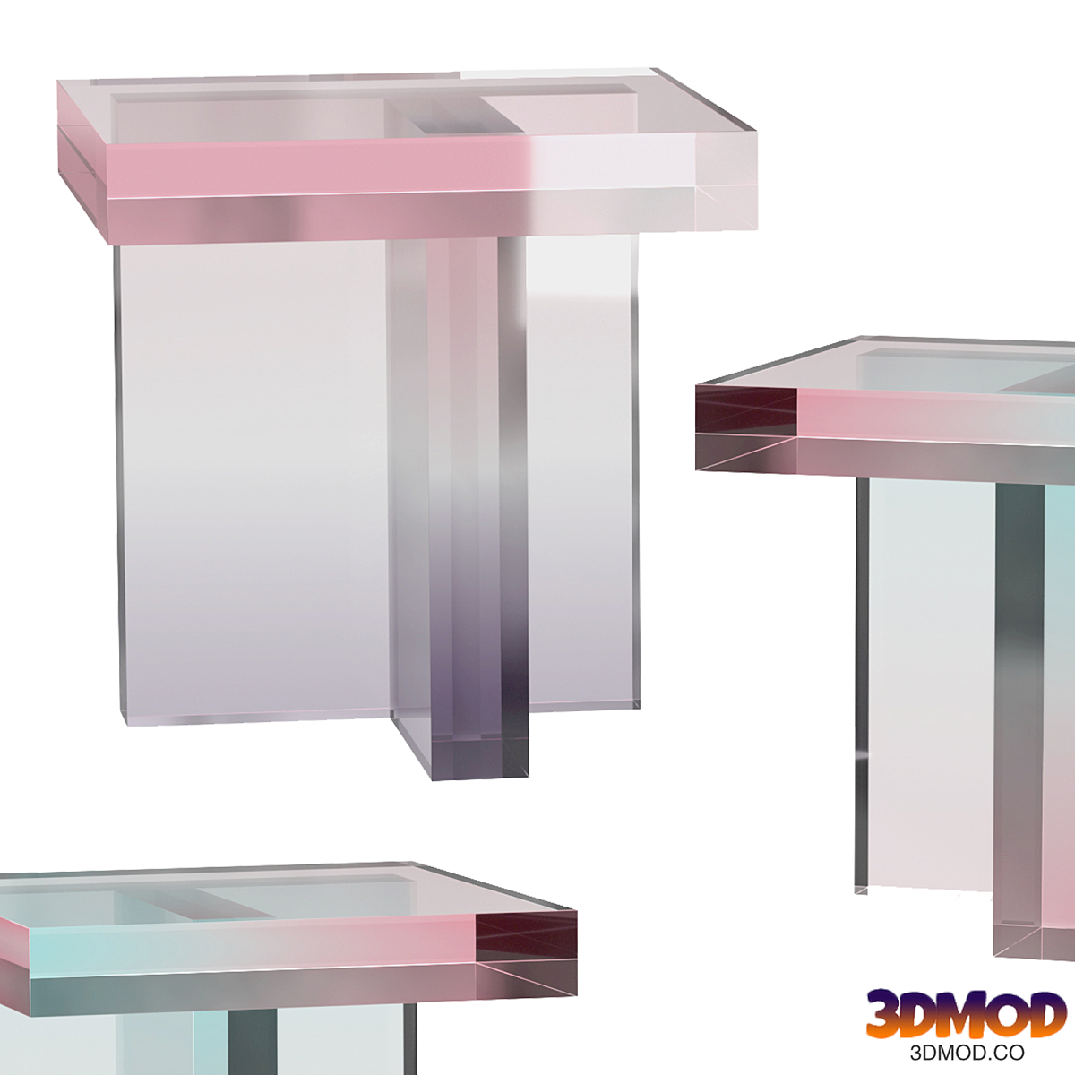 Tables Made With Dyed Acrylic Resin