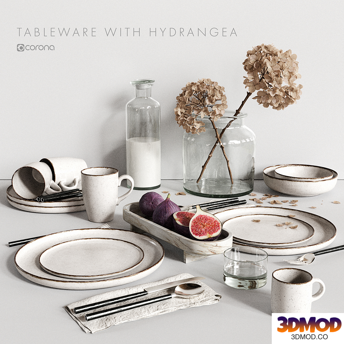 Tablewarе with Hydrangea