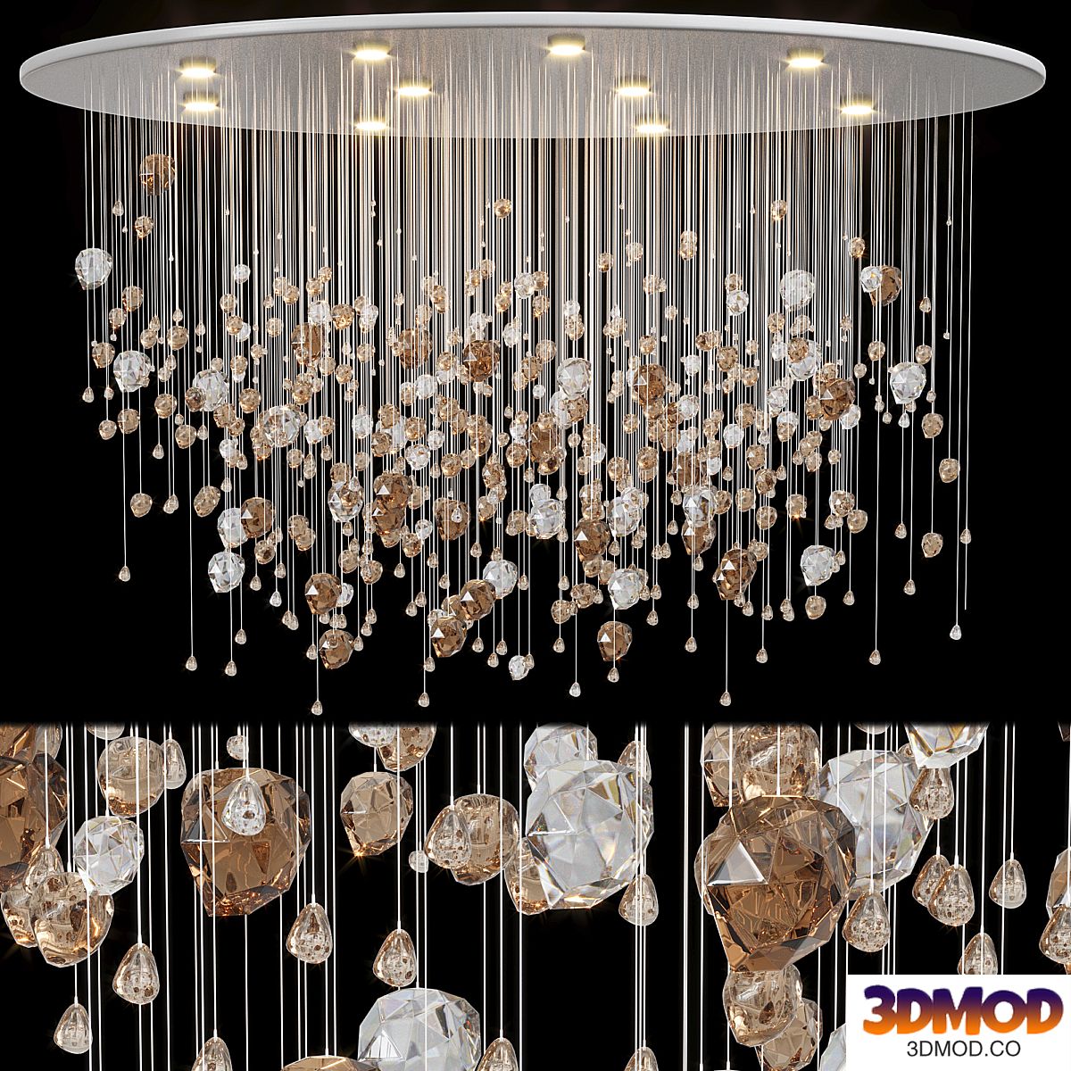 Multicolor crystal chandelier by Bareeqstore