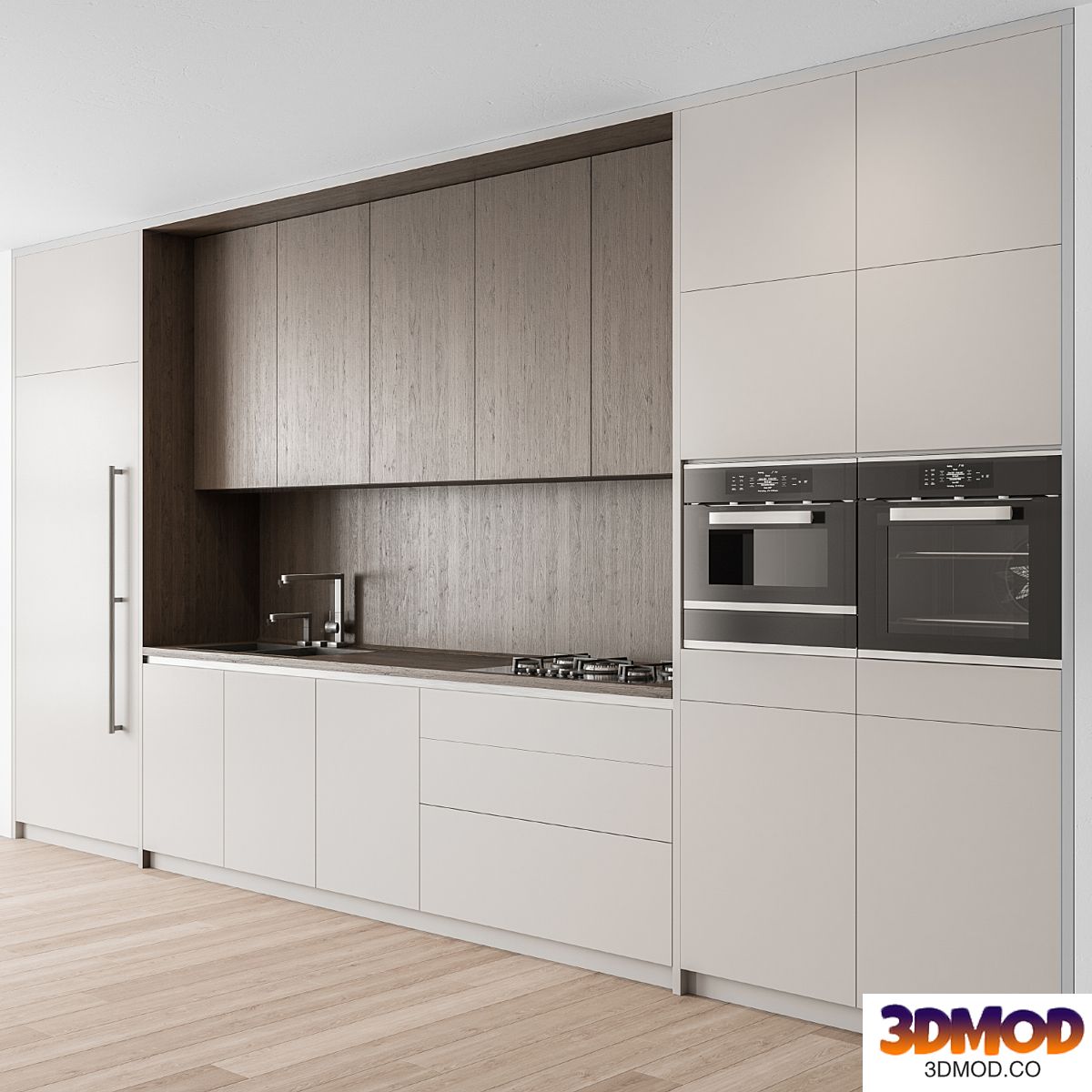 Kitchen Modern - white and Wood Cabinets 81