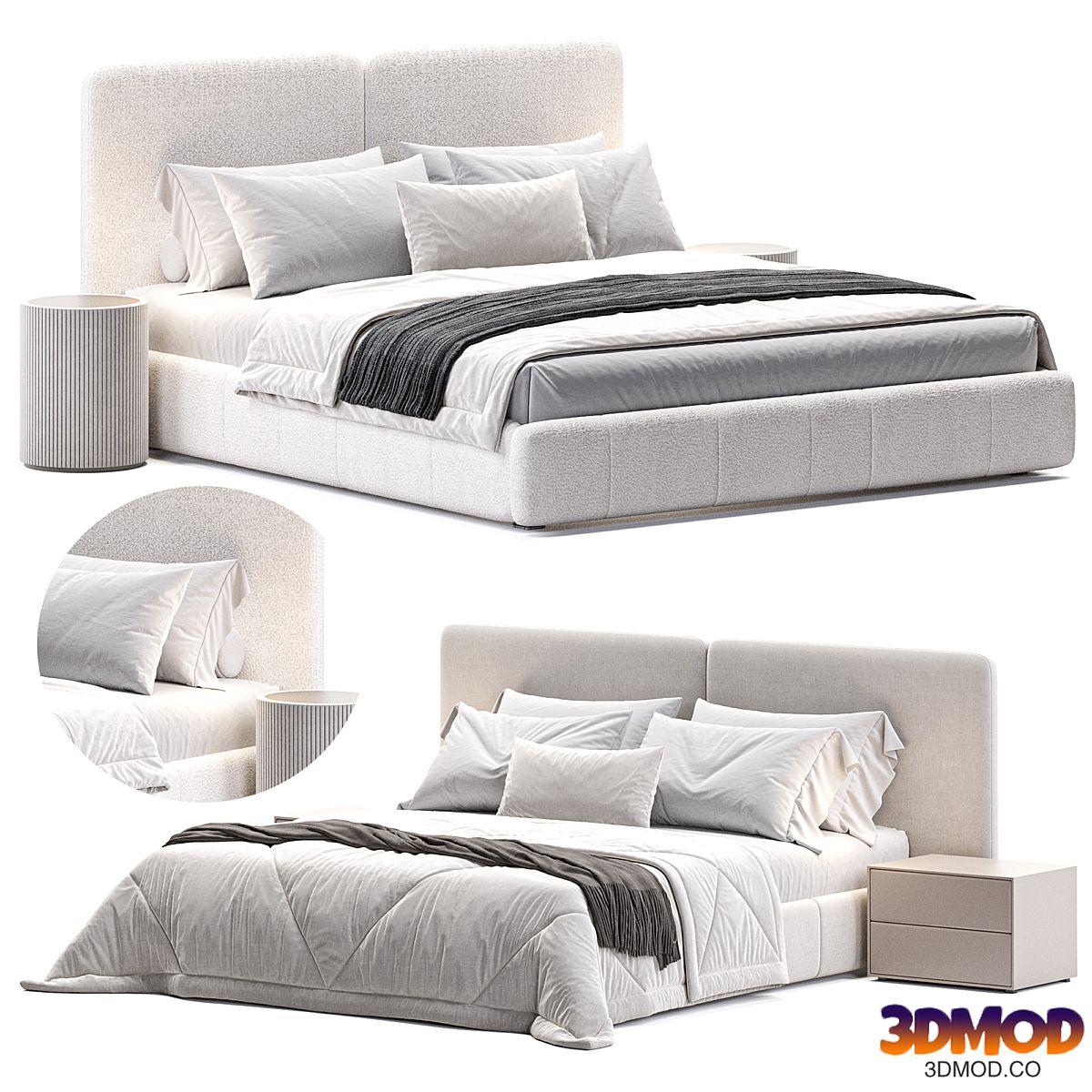 King Bed Frame with Drawers