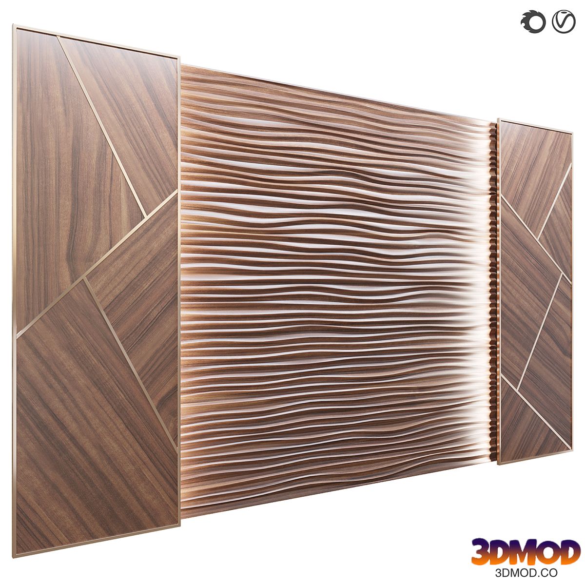 Panel Decor wooden waves