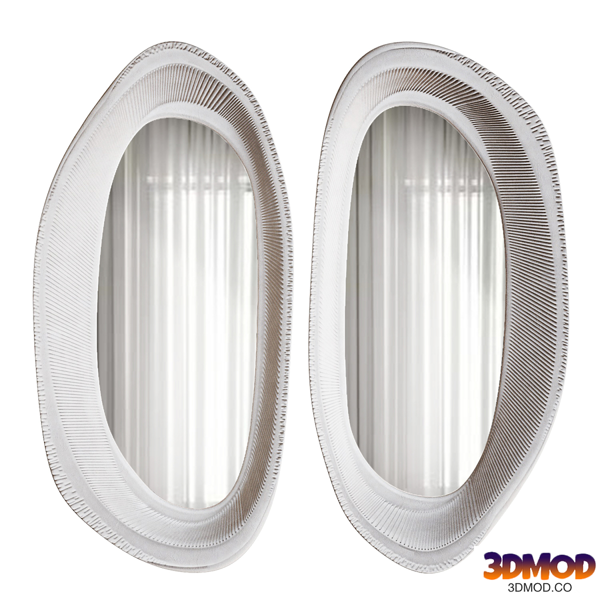 White Papier Mashe Mirror