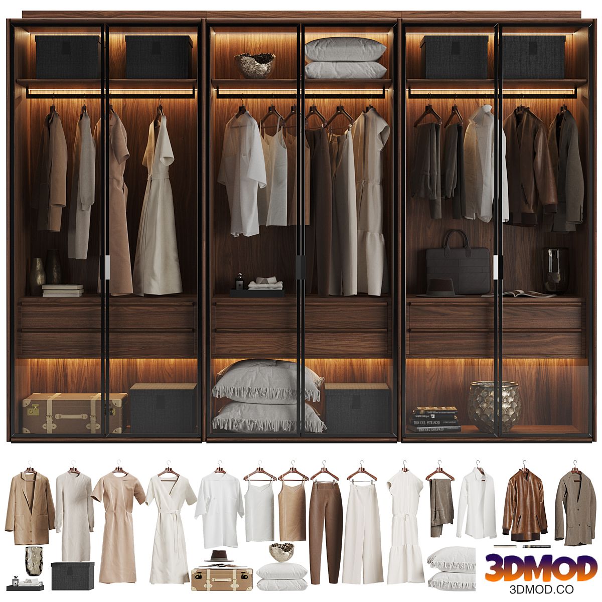 Porada My Suite Glass Doors Wardrobe