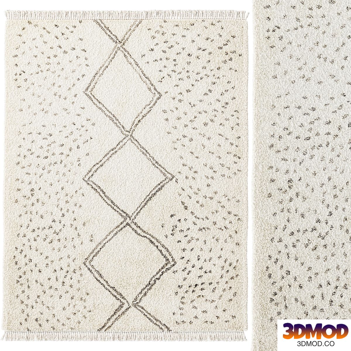 Dot Diamond Low-Shed Shag Rug by West elm
