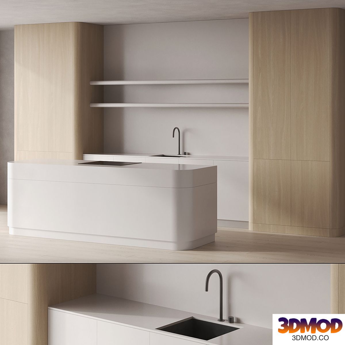 Wood Kitchen Japandy style 002