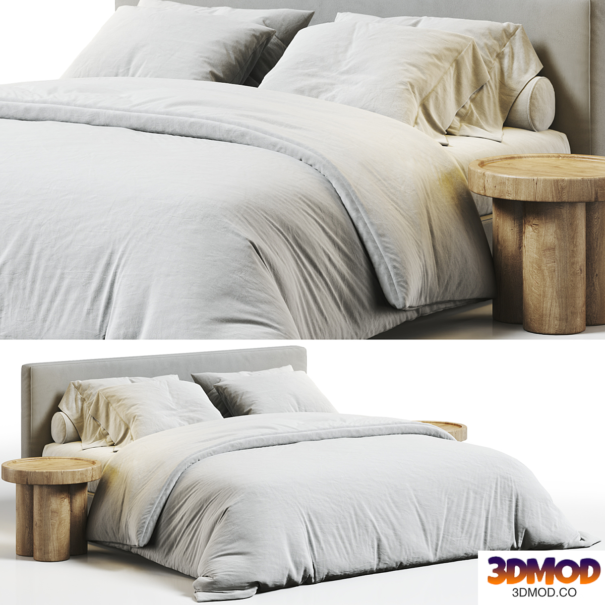 West Elm Flanged Edge Upholstered Bed