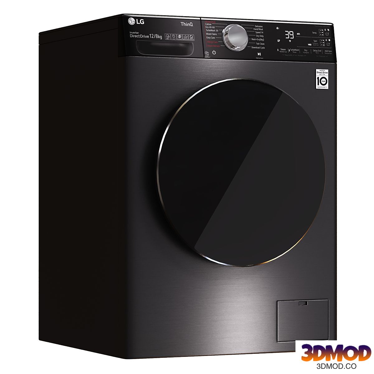 LG FWV1128BTSA Black Steel Washmachine