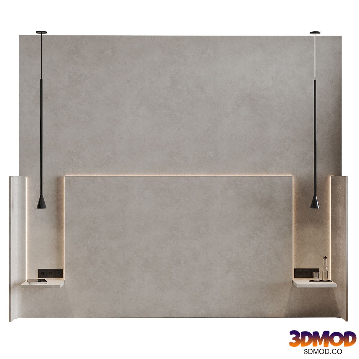 Wall composition bedroom headboard kit 02