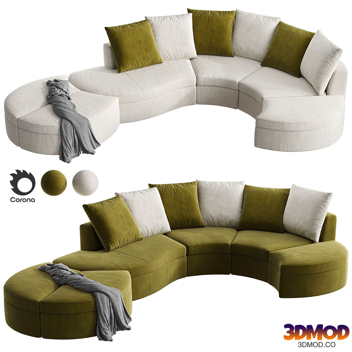 Nareso Curved Modular Sofa