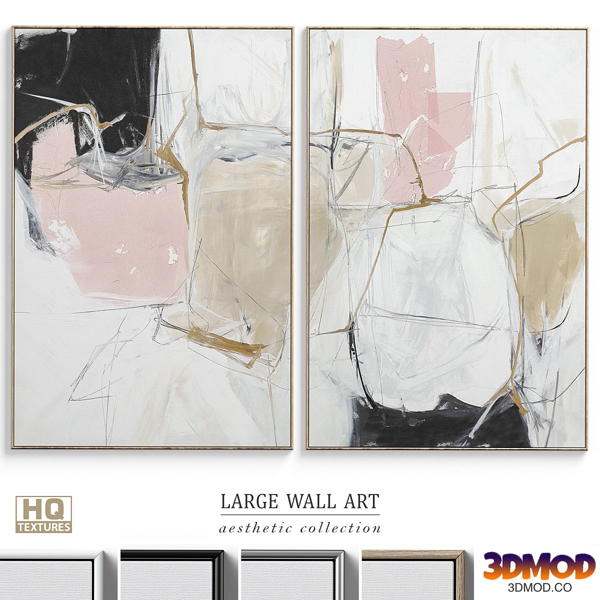 Large Abstract Neutral Wall Art C-378