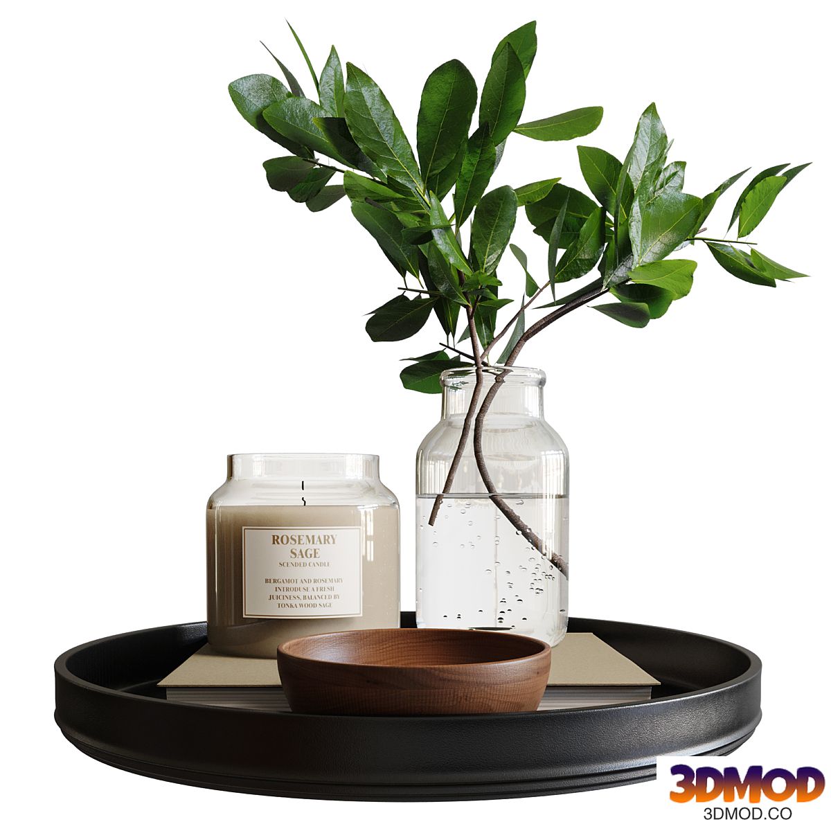 Decorative set with branch