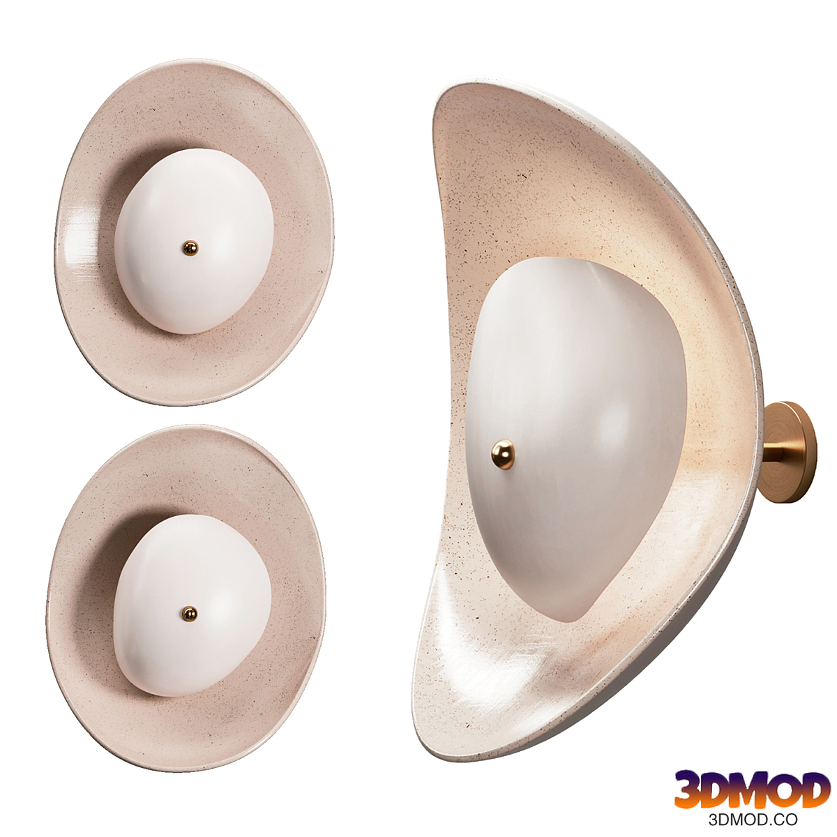 Set of 2 Free Form Wall Sconces by Elsa Foulon
