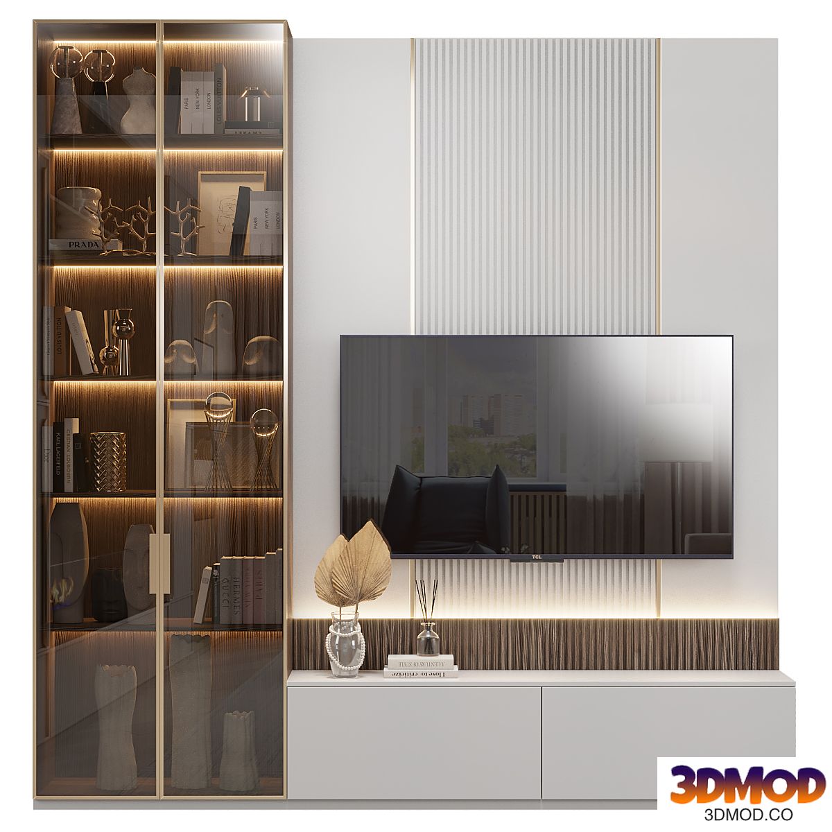 Neoclassical TV wall 025