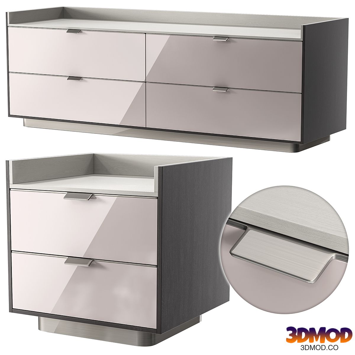 Minotti nightstand and chest of drawers