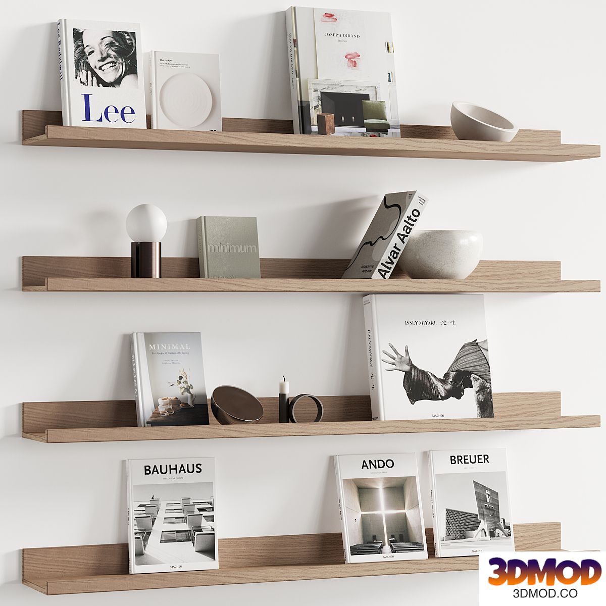 095 Decor on shelves 01 books and neutral 00