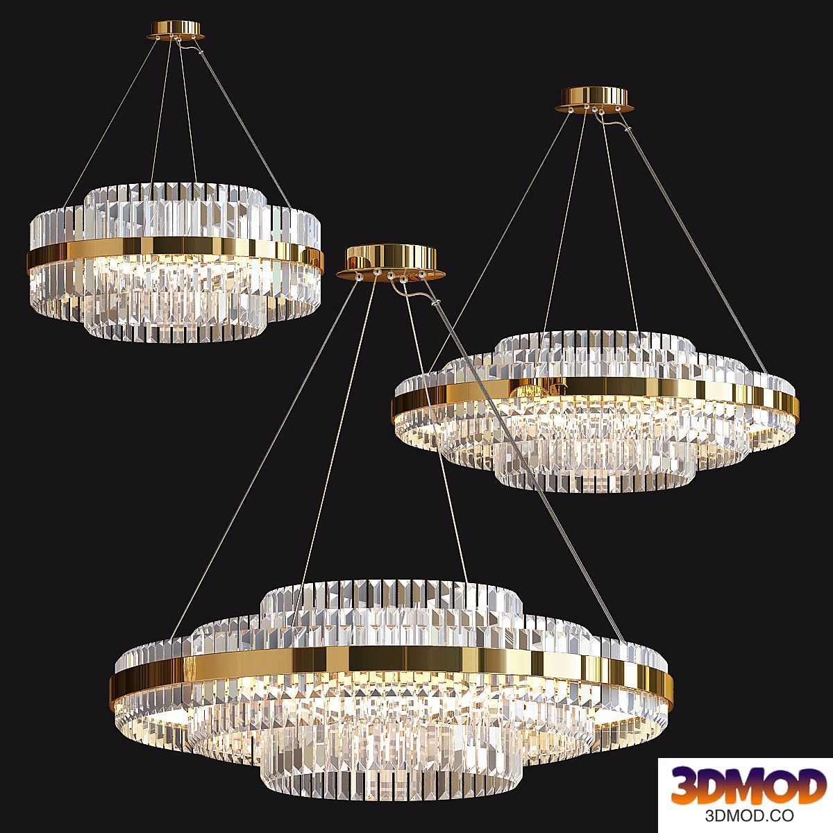 Tiered Crystal LED Chandelier