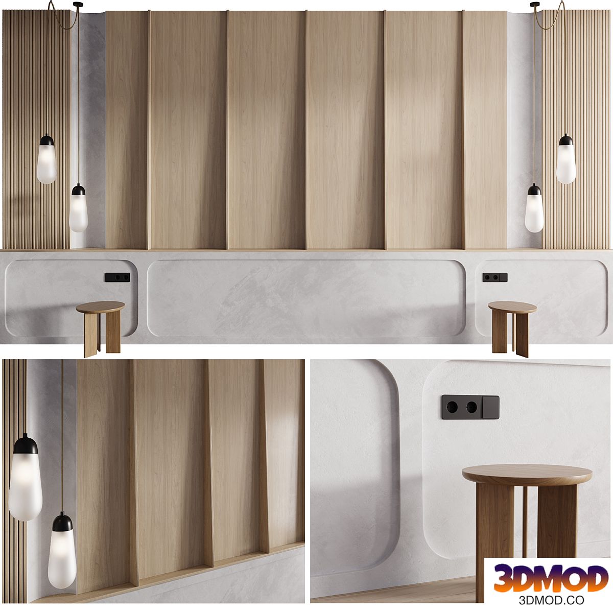 Wall composition Bedroom Headboard 002