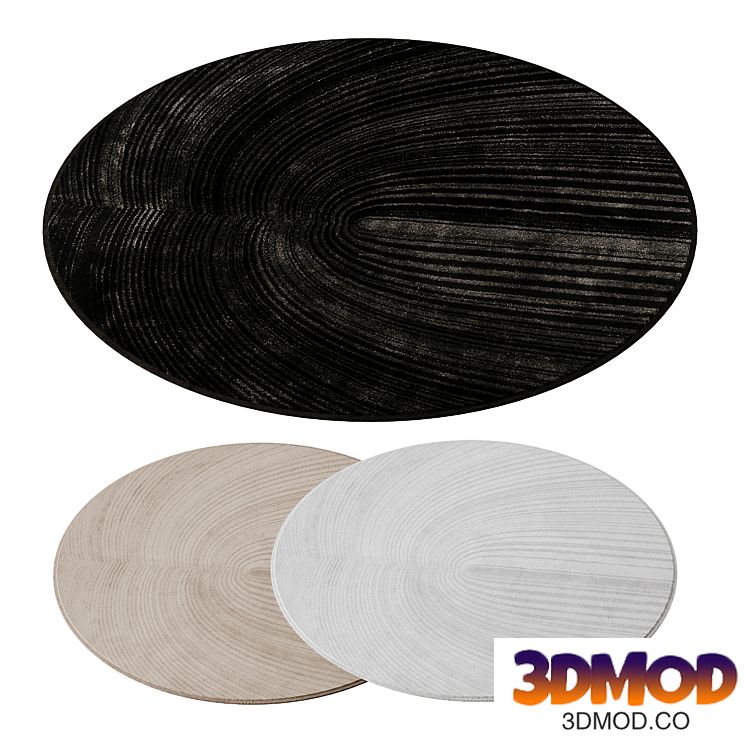 Rug Black Circle by ZALI Furniture