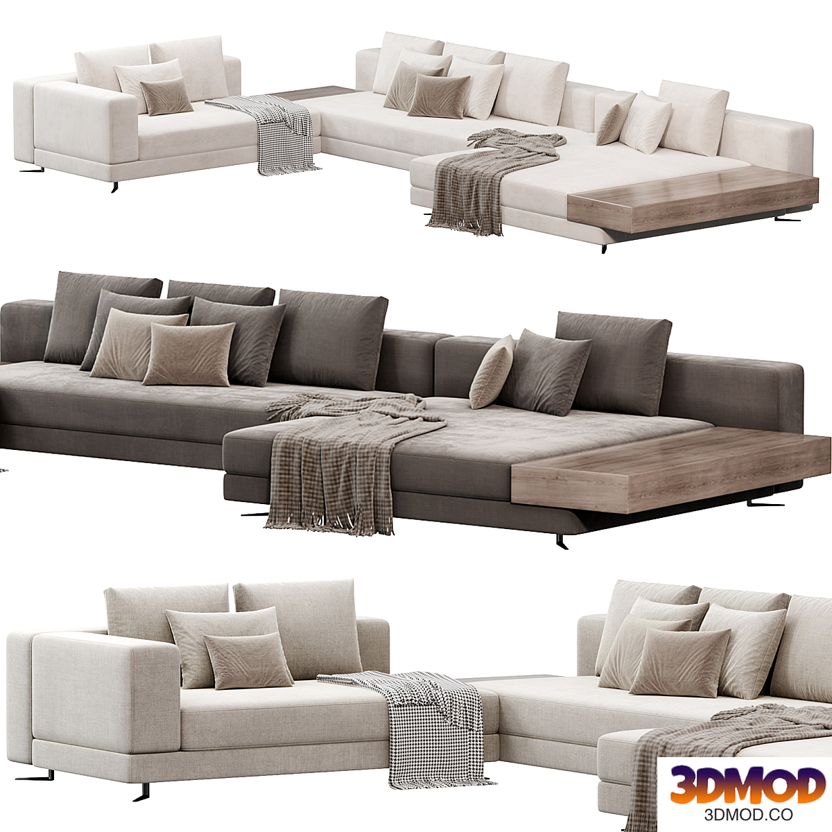 Minotti White Sofa by Rodolfo Dordoni