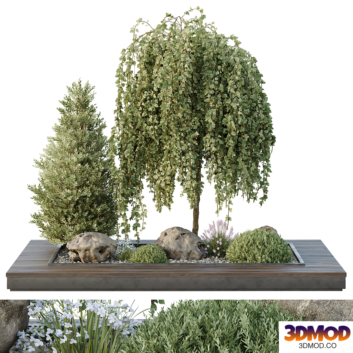 HQ Tree and bush garden box outdoor VOL 36