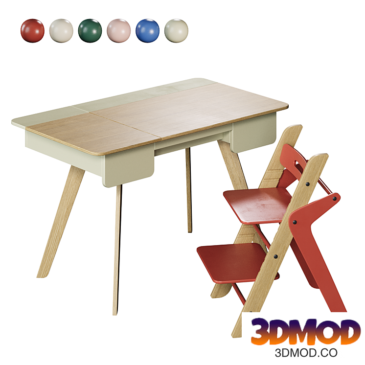 Desk and growing chair Moonk Magnus