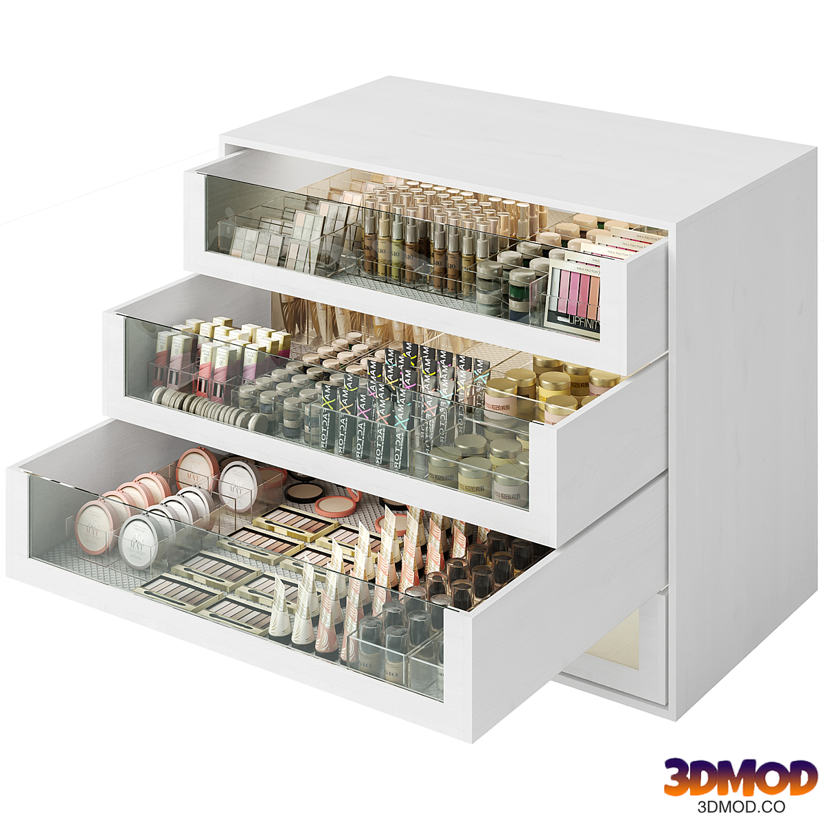 Set of cosmetics for make-up in a beauty salon