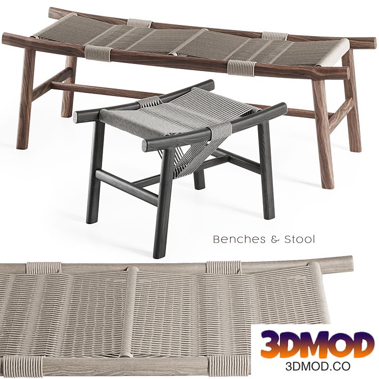Frigerio - Huli Benches & Stool