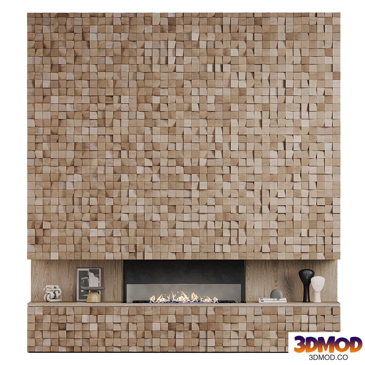 Decorative wall with EcoSmart Fire 2 fireplace