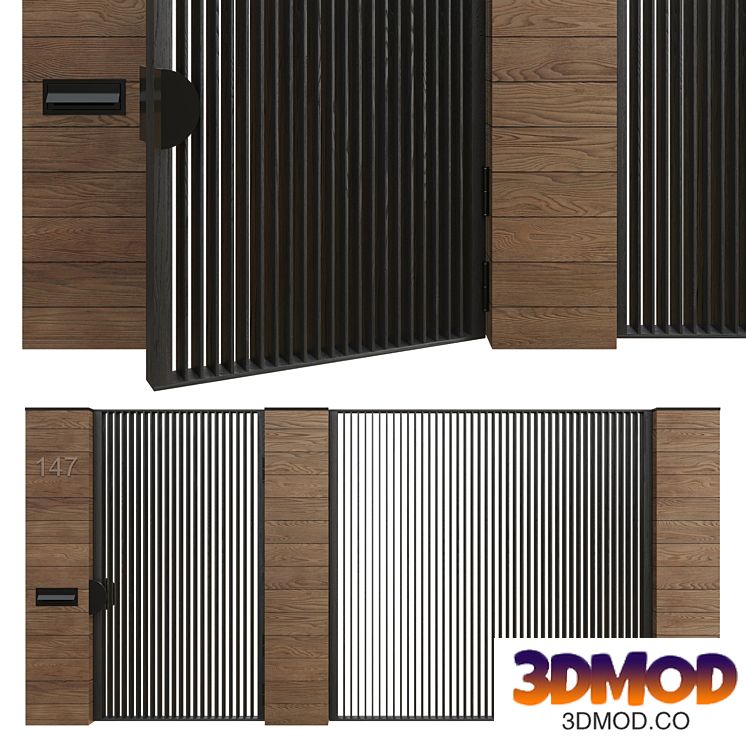 Entrance doors with a fence (gate)