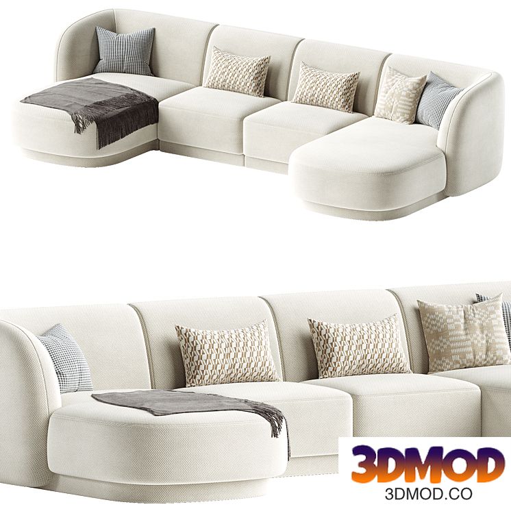 5-seater sofa Miley velvet