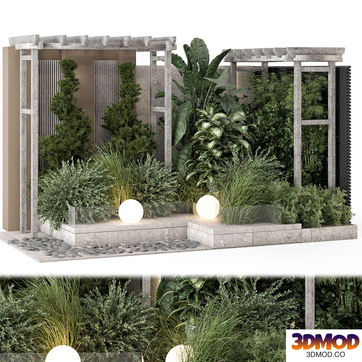 Backyard and Landscape Set Bush and Tree - Set 1662