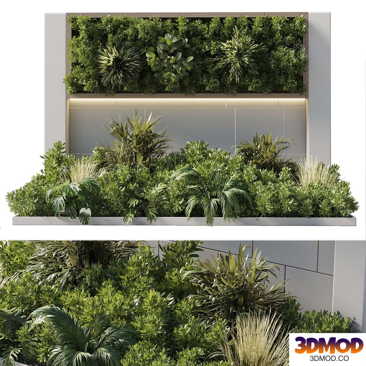 Vertical Wall Garden With Wood frame - Outdoor garden plant set 58