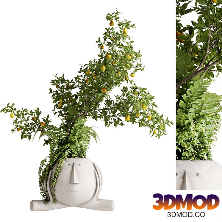 Inserting plant bouquets into sculptures