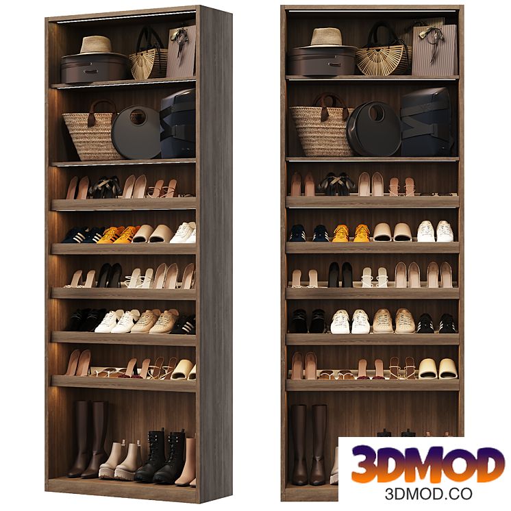 Shoe cabinet with filling for hallway and wardrobe