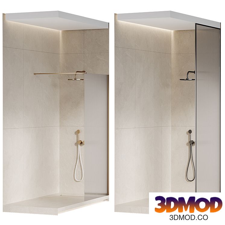 Shower enclosure with grooved glass